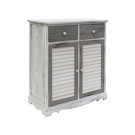 Mobili Rebecca Sideboard Storage Cabinet White Grey 2 Doors 2