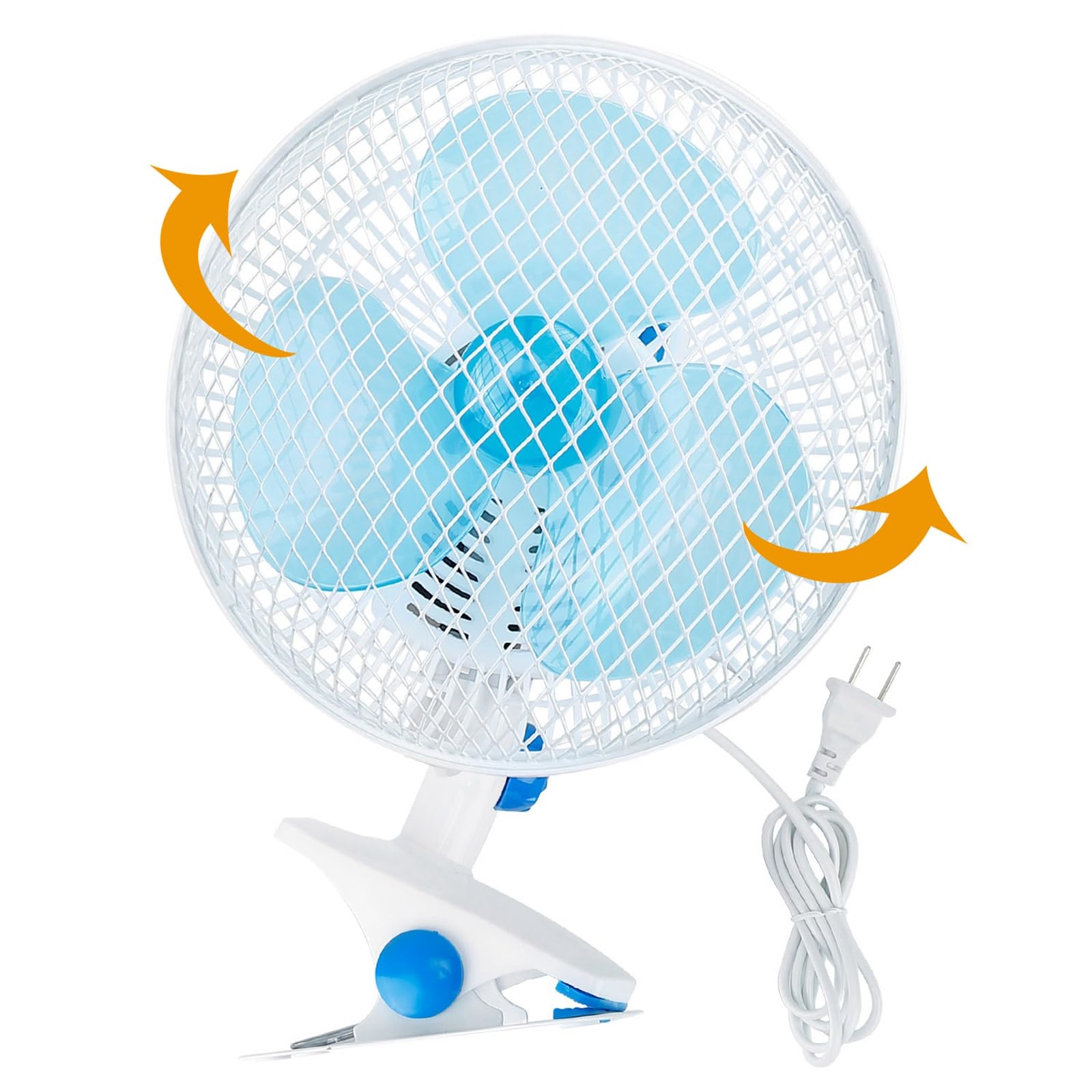 Photo 1 of KOCASO Oscillating Clip-on Fan, 8.6" Portable Quiet Fan w/ 2-Speed, Sturdy Clamp, 90 Adjustable Tilt, Auto Rotation, Ideal for Office,