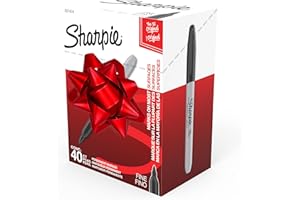 Sharpie Permanent Markers, Fine Point, Black, 40 Count - Quick Drying, Bulk Set for Classroom, Poster Boards, Office, Home, Teacher Supplies