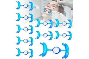 CHOYTONG Dental Cheek Retractor Mouth Opener with Mirror, Anti-Fog M Shape for Teeth Repairing, Oral Orthodontic, Whitening, Lip Protector Dentist Supplies, 10 PCS