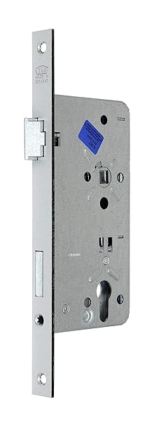 BKS Haustürschloss/Türschloss für Profilzylinder, Dornmaß 65mm, Entfernung: 92mm, Stulp: 22x280mm eckig, DIN Links incl. SN-T