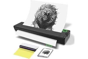 YOULABLE Tattoo Stencil Printer, Thermal, Black, 2BB6HJXM800RT-12, Monochrome, A4, Bluetooth, 250 Sheets, 10pcs Transfer Paper