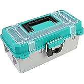 Sheffield 12671 13" Tackle Box, Tool Box, Craft Storage, Fishing Gear and Art Supply Storage Organizer, Gifts for Men, Gifts for Women, Made in USA