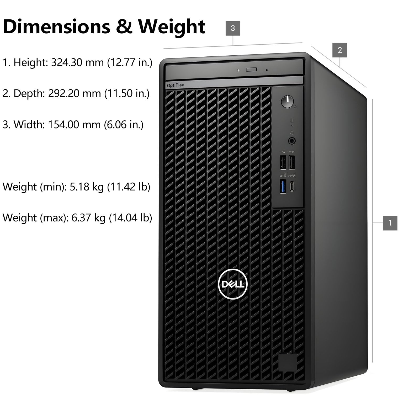 Dell Desktop Computers, 3030 Tower Desktop PC, 14th Gen Intel Core i5-14400 (Beat i7-13620H), 32GB DDR5 RAM, 1TB PCIe SSD, WiFi Adapter, DisplayPort, HDMI, Type-C, Keyboard and Mouse, Windows 11 Pro