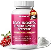 NESSARIT Myo-Inositol, D-Chiro Inositol, Berberine, Ashwagandha & Maca – Support Women’s Health & Mood Balance – 150 Capsules