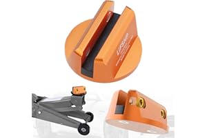 LIFSHP Universal Aluminum Grooved Magnetic Jack Pad, Jacking Puck Pinch Weld Frame Rail Adapter, for Car SUV Truck Pickup Sedan MPV Wagon, Change Tire Repair Tires Oil Must Have-Orange