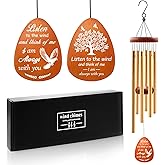 Wazzio Memorial Wind Chimes, 25" Sympathy Gifts for Loss of Loved One, Memorial Gifts for Loss of Mom Dad, Bereavement Gift Ideas for Garden Home Outdoors