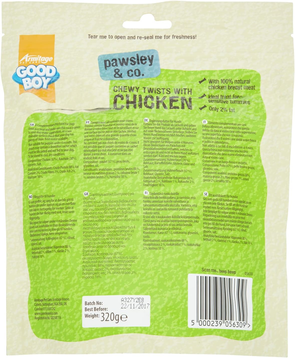 Good Boy, Chewy Twists With Chicken, Dog Treats, Made With 100% Natural Chicken Breast Meat, 320 Grams - Image 4