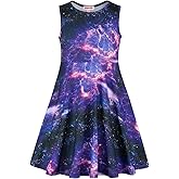 JESKIDS Little Girls Unicorn Dress Sleeveless Casual Twirl Dresses Print Sundress