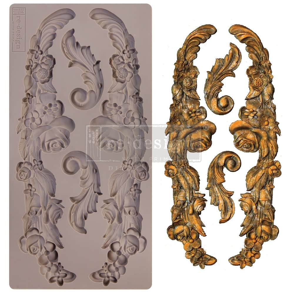 Re-Design Redesign Mould 5X10 Deli FLRL, Delicate Floral Strands