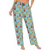 PrelerDIY Women Comfy Pajama Pants Stretch Sleepwear Lounge Pants With Pockets & Drawstring