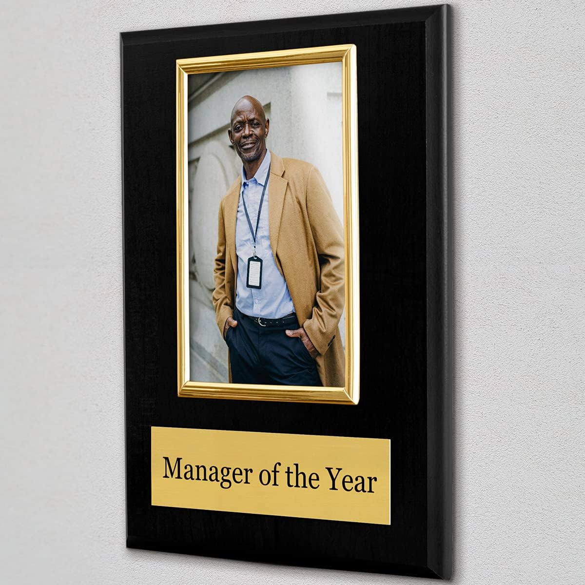 Pre-designed Manager of the Year Award Plaque - 8 x 10" Photo Plaque holds a 6 x 4" Portrait Photo: Home & Kitchen