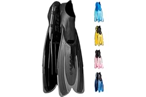 Cressi Adult Snorkeling Fins with Self-Adjustable Comfortable Full Foot Pocket | Perfect for Traveling | Agua: made in Italy
