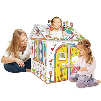 Decdeal Diy 3d Papier Spiel Haus Kit Bauen Und Malen Kinder
