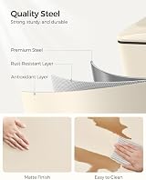 SONGMICS Slim 48 L Kitchen Bin with Soft-Close Lid Sand Beige LTB510A02 view 4