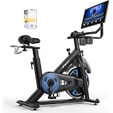 MERACH Exercise Bike with Screen, 21.5" HD Display, Magnetic Resistance | Stationary Bike for Home, Exclusive App with Course