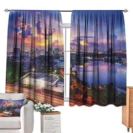 Amazon Com Pricetextile City Blackout Drapes Vibrant Kuala Lumpur