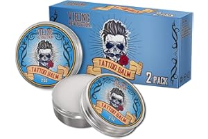 Viking Revolution Tattoo Aftercare Balm (2x2Oz / 2x57g) – Safe, Natural Tattoo Cream For Before, During & Post Tattoo – Moist