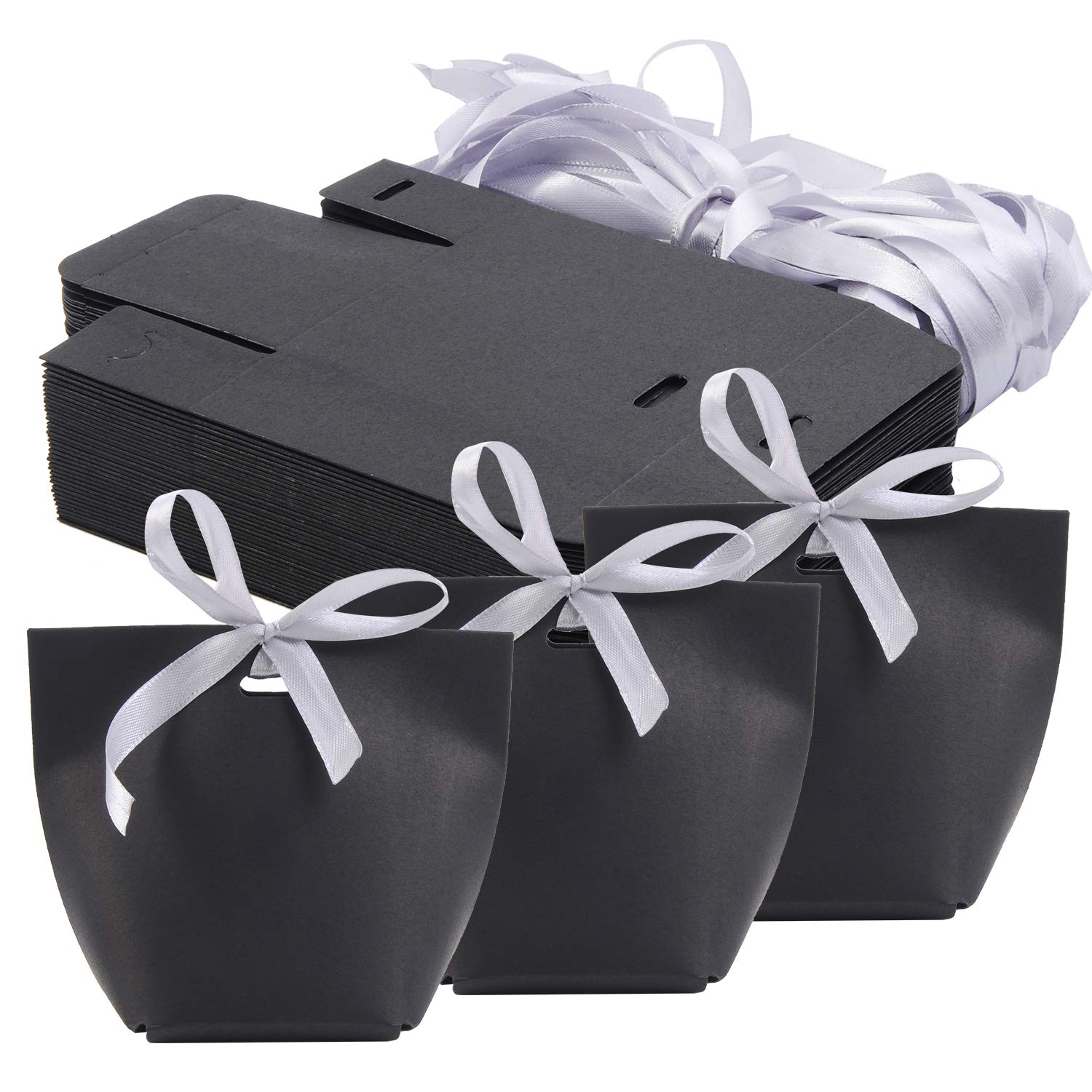 Allbusky 50PCS Kraft Paper Candy Boxes, Sweet Wedding Favour Box, DIY Party Gift Bag, Creative Paper Treat Box