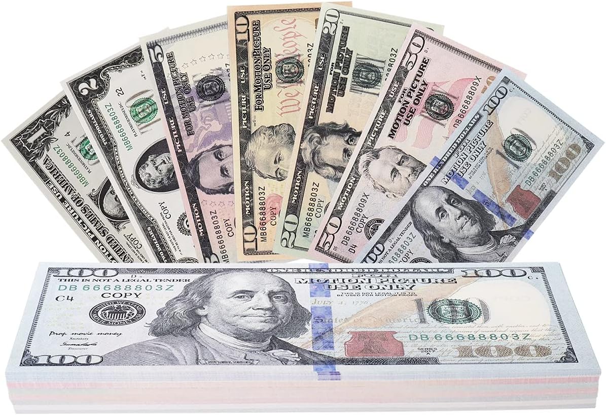 RUVINCE Play Money That Looks Real Prop 