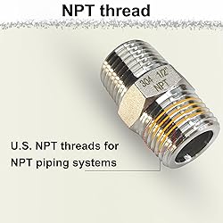1" Male x 1" Male Hex Nipple Pipe Fittings, 304