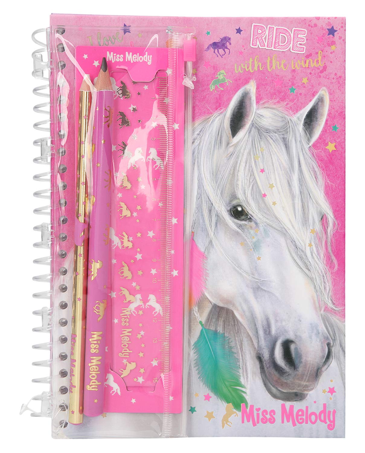Depesche 8942 Miss Melody Notebook with Writing Set, Multi-Colour