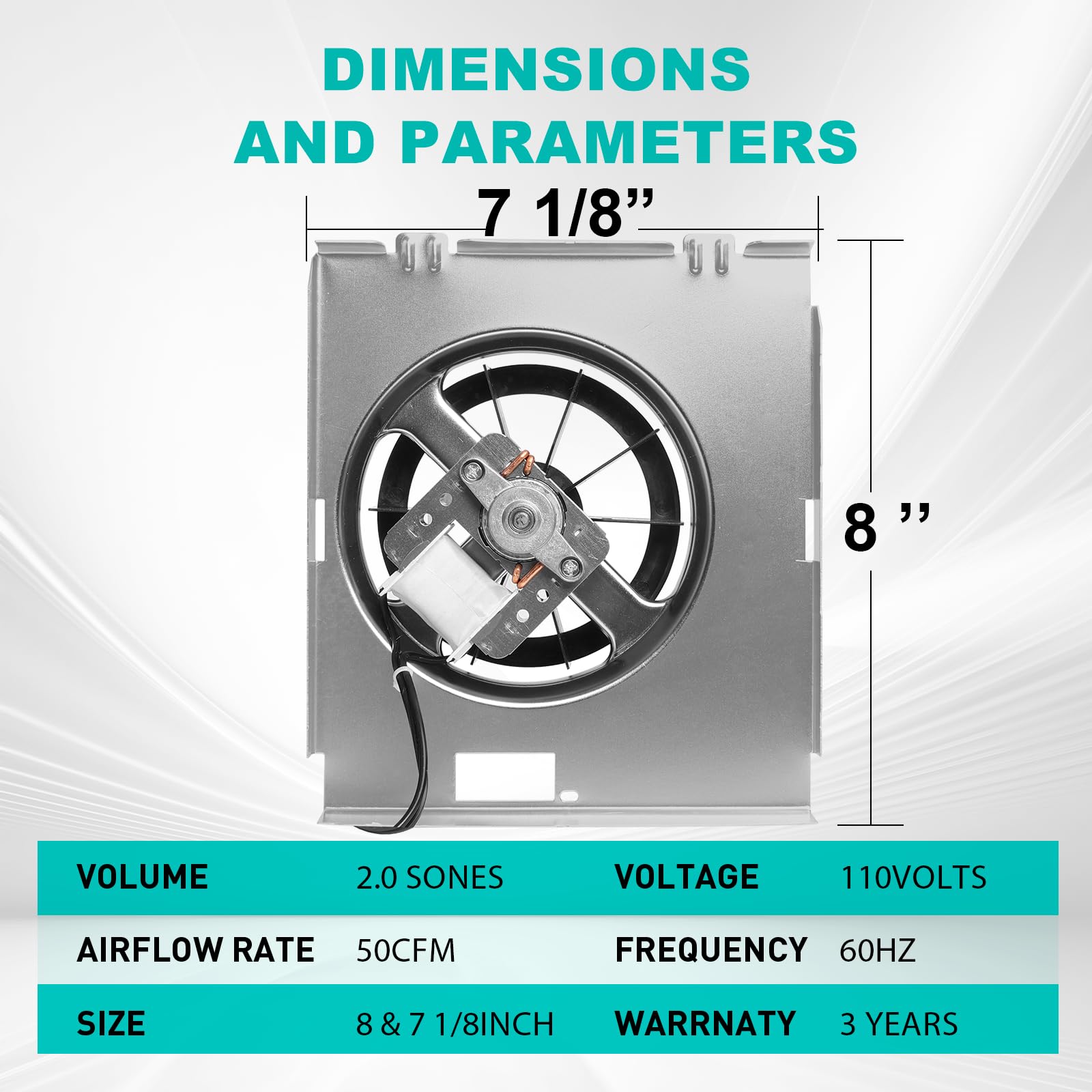 【Upgrade】 C350BN B Unit 50CFM Fan, Compatible with Nutone 696N(695) B Unit, C-350C2/VC-307C2ND B, C-350/370A-A Units Only, VC305C2N, VC305AN, 690-A, 696NC Bathroom Fan, 2.0 Sone,8