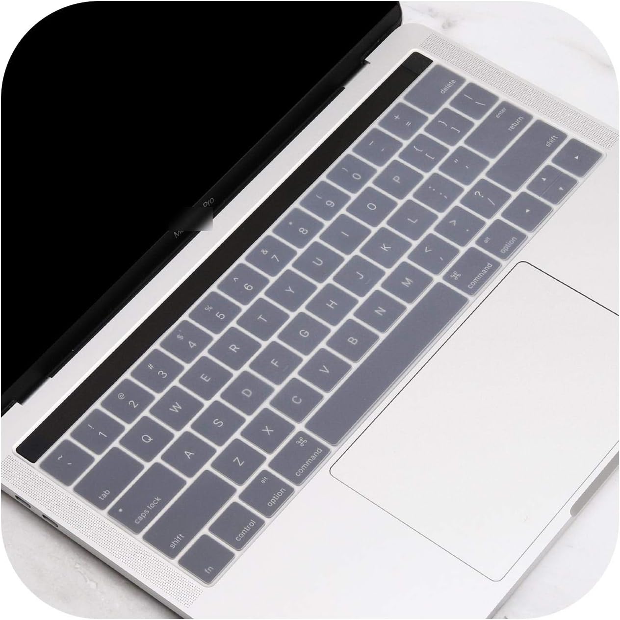 US Gradient Colorful Silicone Keyboard Cover Skin for MacBook Pro 13 15 inch Touch bar 2019 A2159 A1989 A1990 Keyboard Protector-Clear-