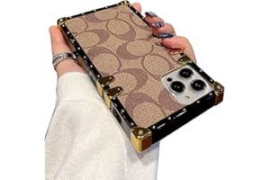 FEUDOTY Compatible with iPhone 16 Pro Max Case,Luxury Classic Elegant Soft TPU & PU Leather Bumper Shockproof Protective Cover Phone Case for iPhone 16 Pro Max for Women Men Khaki