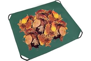 GROWORLD Leaf Tarp with 4 Handles Garden Waste Yard Tarps Extra Reinforced Corner Waterproof Reusable Durable Tarp Collector for Clean-Ups