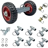 Rolling Gate Hardware Kit for Farm, Fence Gates, Rolling Gates- Includes 6" Double Wheel Carrier, 6 Universal Track Drackets, 2 Pipe Track Rollers, 1 Set Gate Latch, 2 Sets of Wrenches
