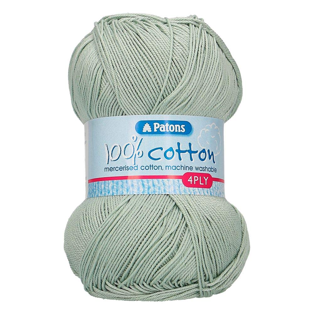 Patons Knitting Yarn, Cotton, Pale Green, One Size