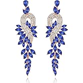 mecresh Marquise Crystal Bridal Chandelier Dangle Drop Earrings Ladies Gifts in Silver/Gold Tone