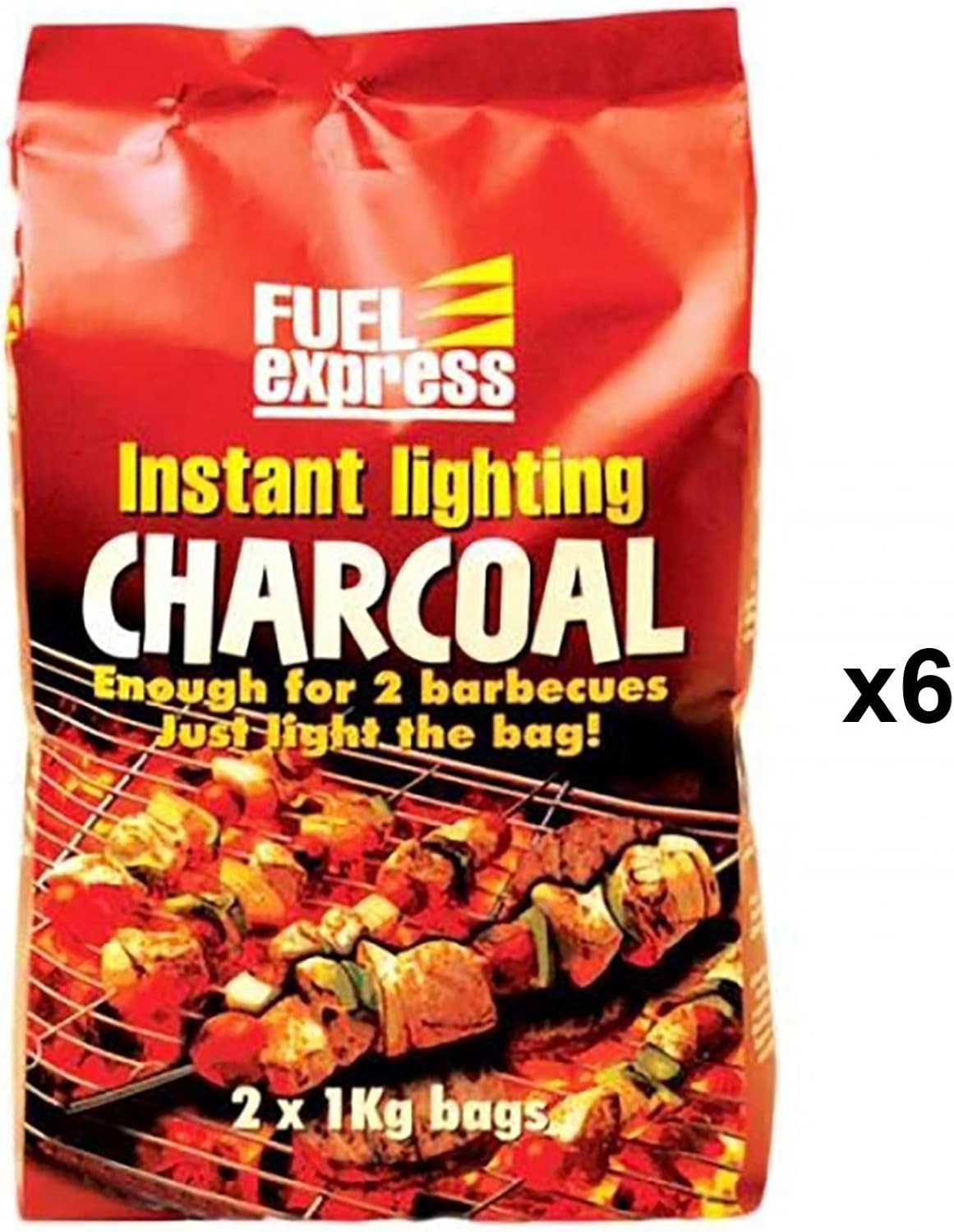 Fuel Express 12kg (12 x 1kg bags) Instant Lighting Charcoal BBQ