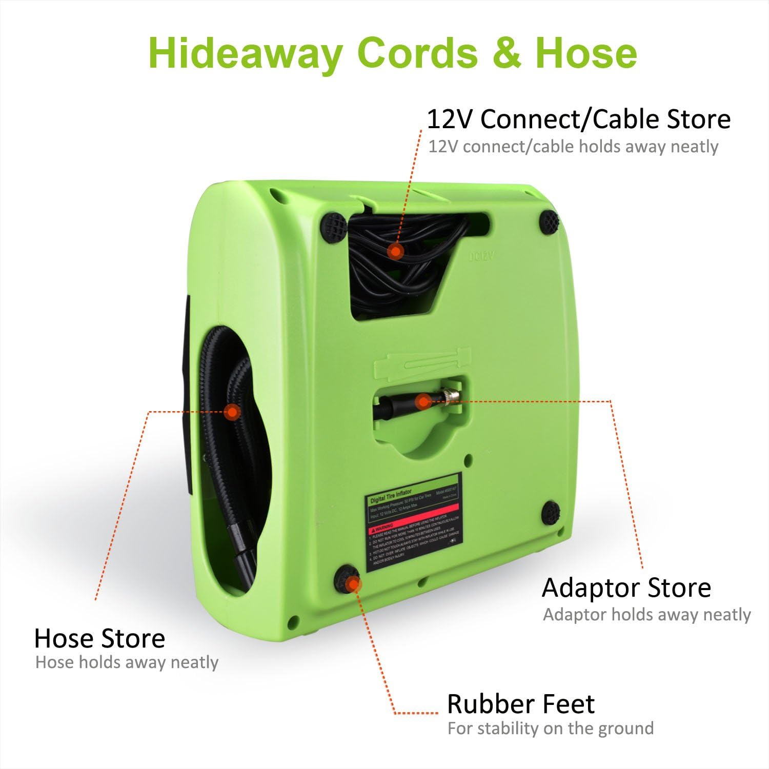 PowRyte Digital Tire Inflator with 12VDC,Portable Air Compressor,28mm Larger on Cylinder Diameter Than Other Brand which 22mm in Inflator,Then 40% Faster on Inflating: Automotive