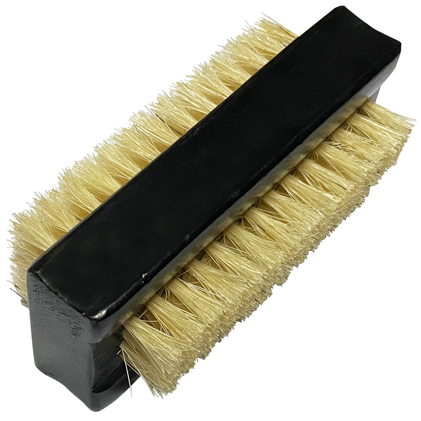 Coralpearl Wooden Nail Brush Cleaner Black X 1 in Natural 100% Boar Bristle for Cleaning Hand Finger Foot Toe, Fingernail Toenail Scrub Brush for Men Women Kids Manicure Pedicure Care (Two sided)