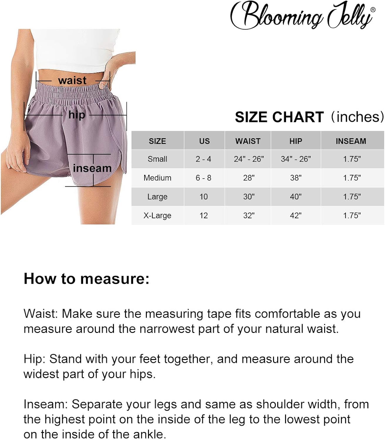Blooming Jelly Womens Quick-Dry Running Shorts Sport Layer Elastic Waist Active Workout Shorts with Pockets 1.75": Clothing