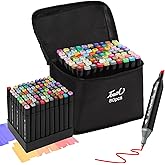 Hyrrt 80 Colors Dual Tips Alcohol Markers, Permanent Sketch Art Markers Pens Set with Pen Holder for Kids Adults Coloring,Painting, Sketching, Illustrations