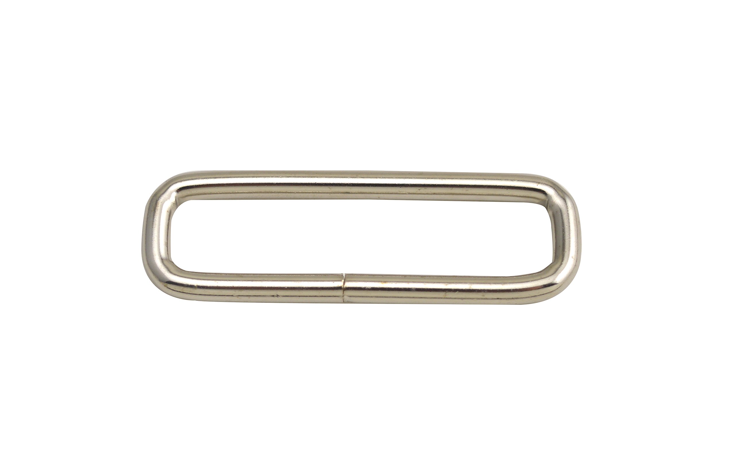 Wuuycoky 2"X0.4" Inner Length Silvery Rectangle Rings Flat Loop Ring No Welded for Strap Webbing Belts Buckle Pack of 10