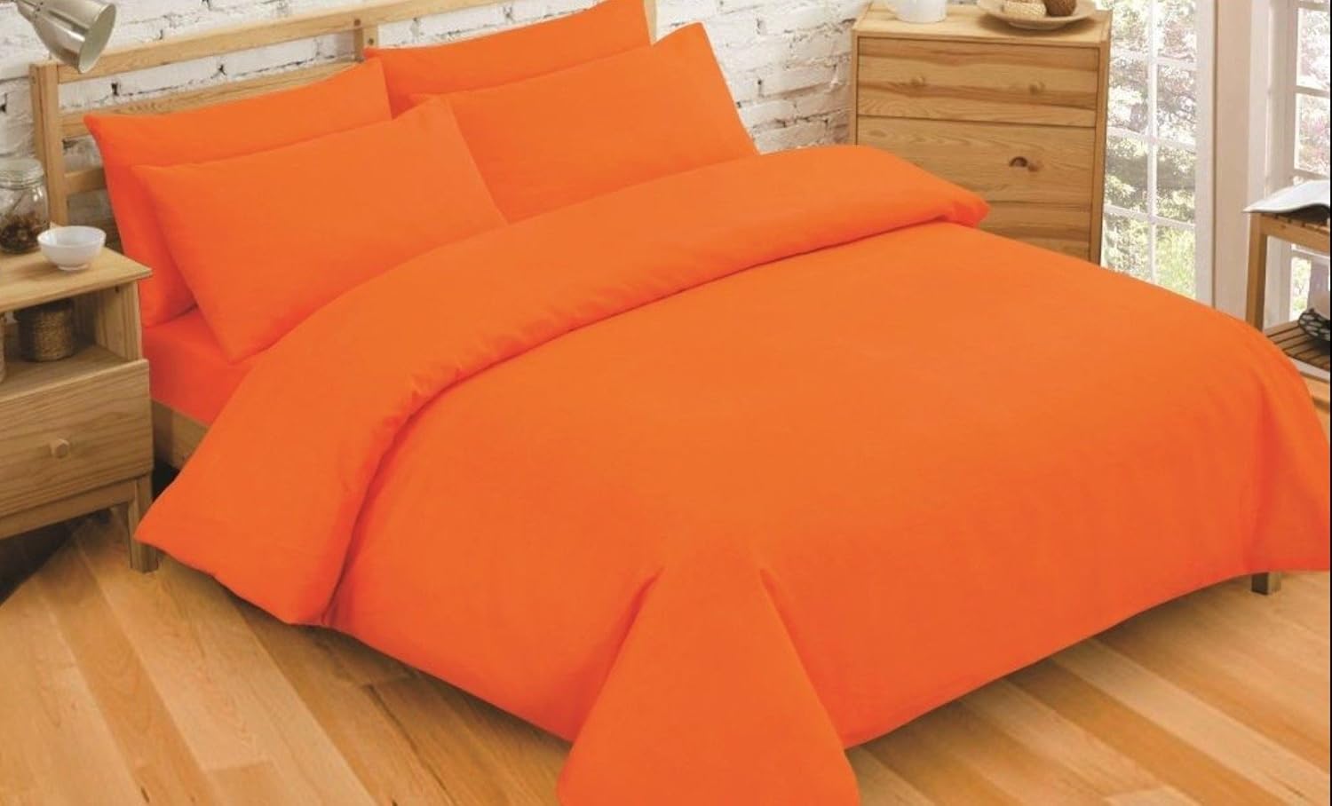 Velosso Plain Dyed Easy Care Non Iron King Size Duvet Cover Set (8