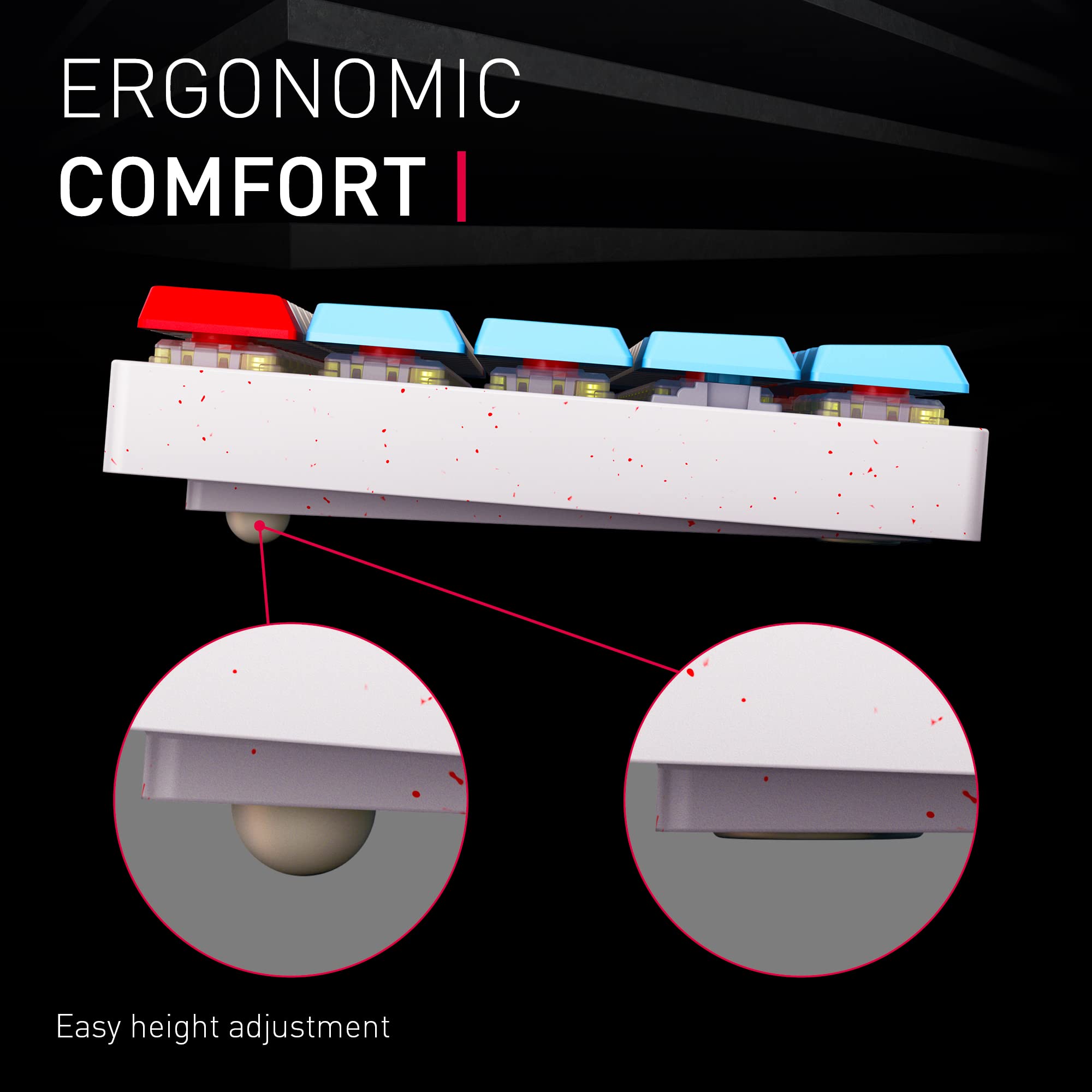 Cherry MX-LP 2.1 Compact Wireless Gaming Keyboard. RGB MX Silver Speed Switches. RGB Lighting Low-Profile MX Precision switches. 65% Size. 68 Keys. (Black & Orange)