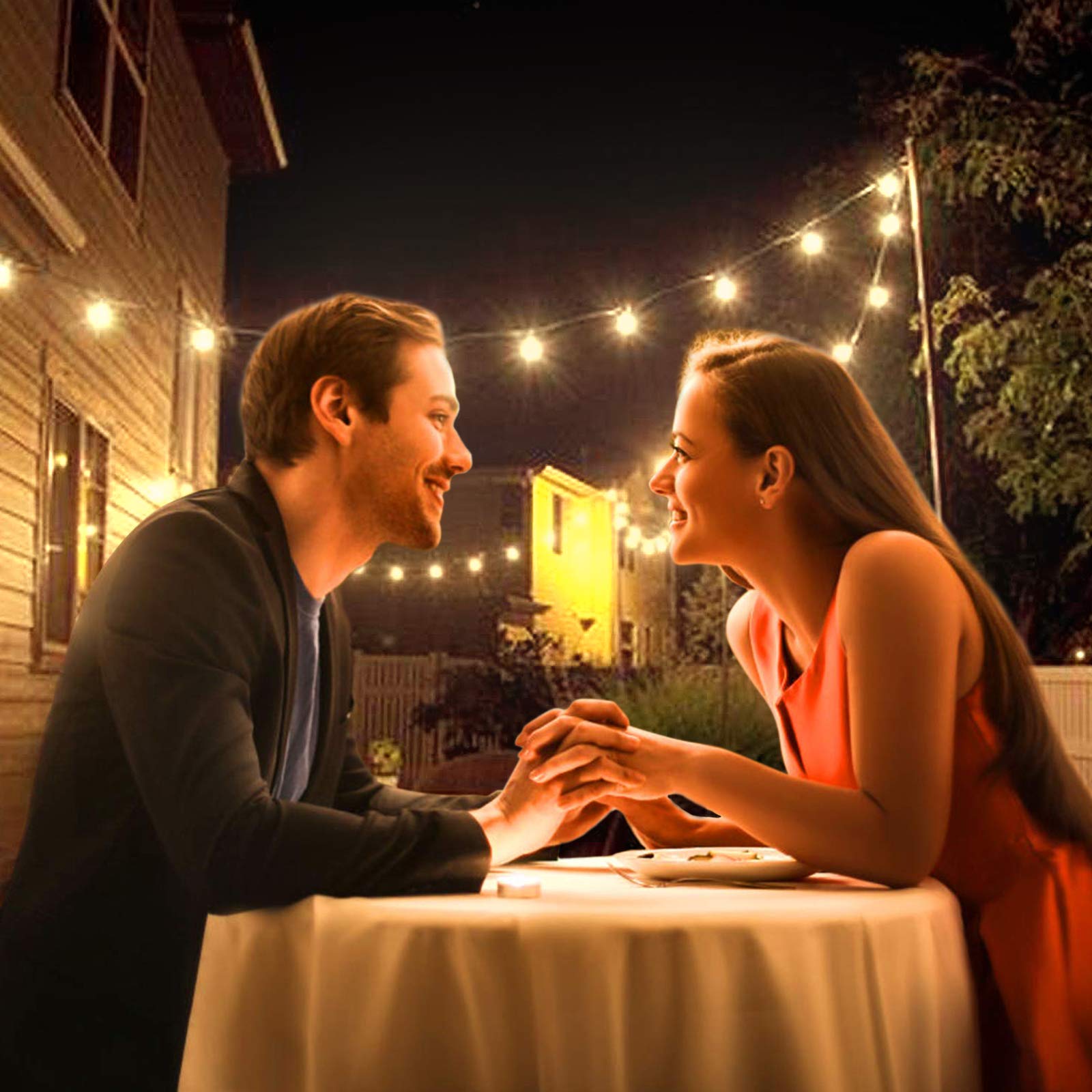 Lichterketten 5m mit 12 G40 LED Glühbirne Tomshine, IP44 Wasserdicht für Outdoor / Indoor, LED Retro Lampe, Dekolampe für Heimtextilien, Garten, Party, Hochzeit, Grill, Weihnachten, Feier, Zeremonie + 1Ersatzbirnen + 6Stk Haken [Energieklas