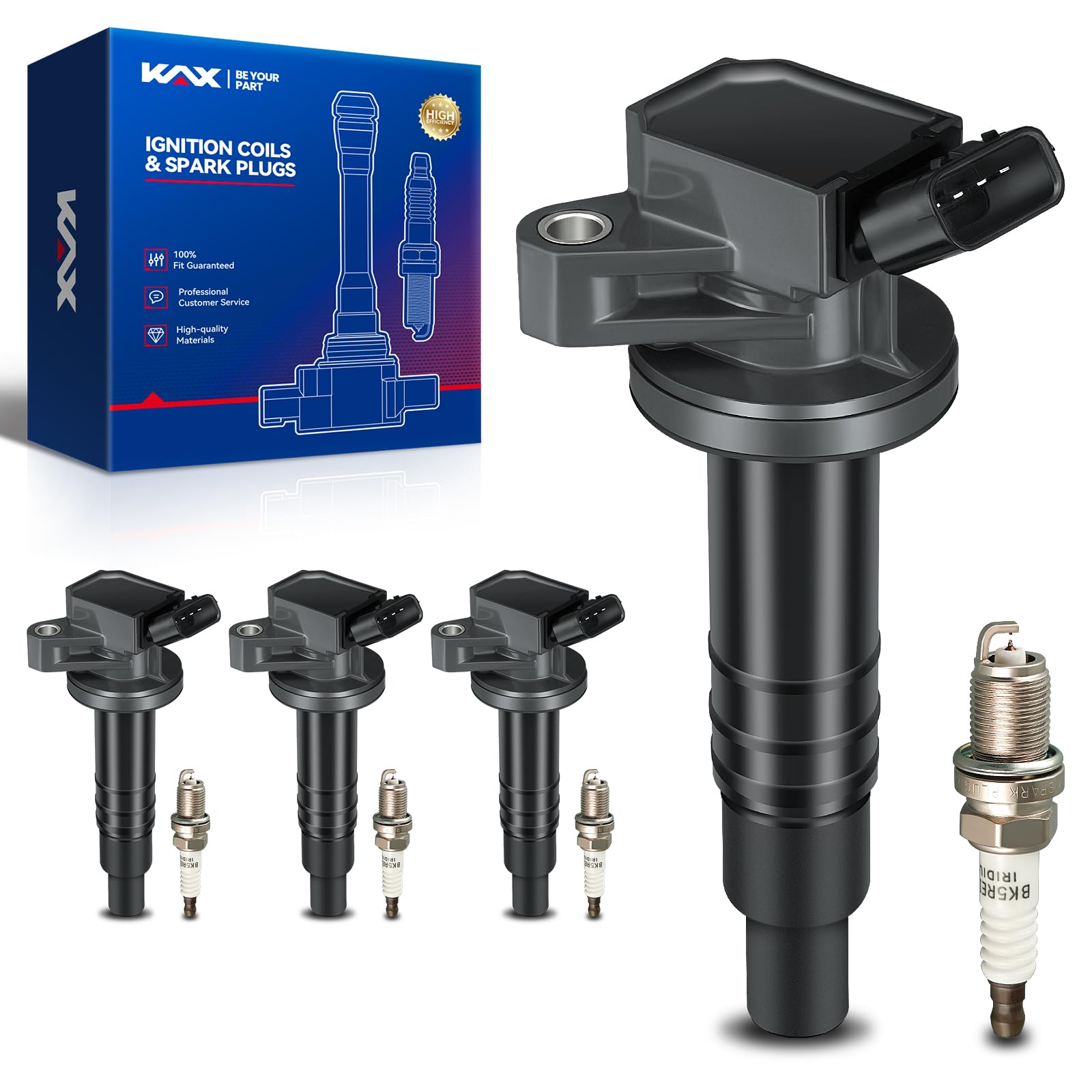 Photo 1 of OEM Performance Set of 4 UF247 Ignition Coils & Double Iridium Spark Plug Compatible with Toyota Corolla CE LE S Matrix XR Base Celica GT MR2 Spyder Matrix Pontiac Vibe Base Vibe Chevy Prizm