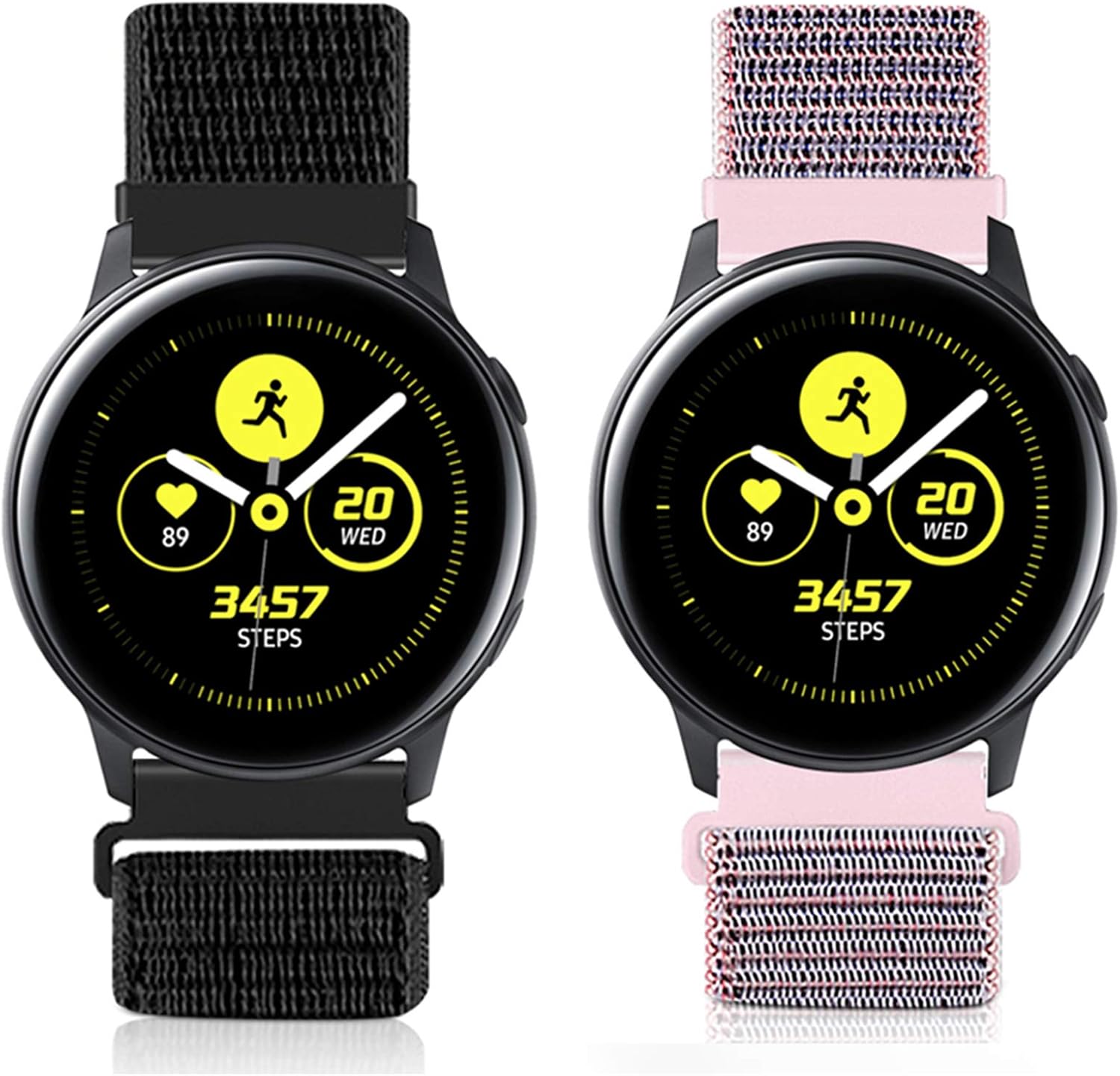 KIBDSNG Nylon 20mm Watch Strap Compatible with Garmin Vivoactive 6/5/3/3 Music/Forerunner 55/165/245/645/Venu/Venu 2 Plus,Sport Replacement Band for Samsung Galaxy Watch 7/6/5/4/FE 40mm 44mm