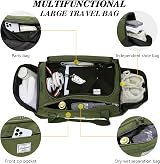Laripwit 40L Gym Bag Sports Duffle with Shoe Compartment Wet Pocket Green view 4
