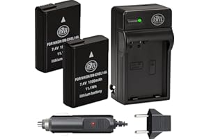 BM Premium Pack of 2 EN-EL14A Batteries and Charger for Nikon D3100, D3200, D3300, D3400, D3500, D5100, D5200, D5300, D5500, D5600, DF, Coolpix P7000, P7100, P7700 Digital SLR Cameras