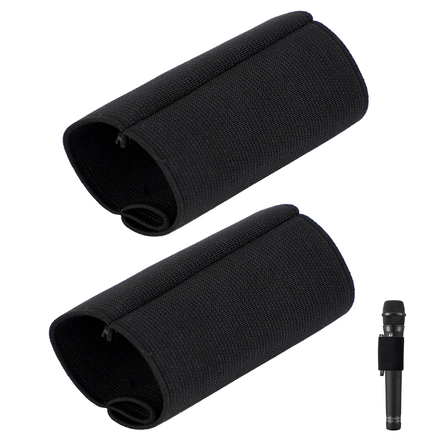 2pcs Hand Microphone Sleeve Cover, Black Elastic Mic Sleeve Reusable Microphone Protector Mic Accessories for Sony TX650/TX660 Recorders, for Wedding Vlog Live