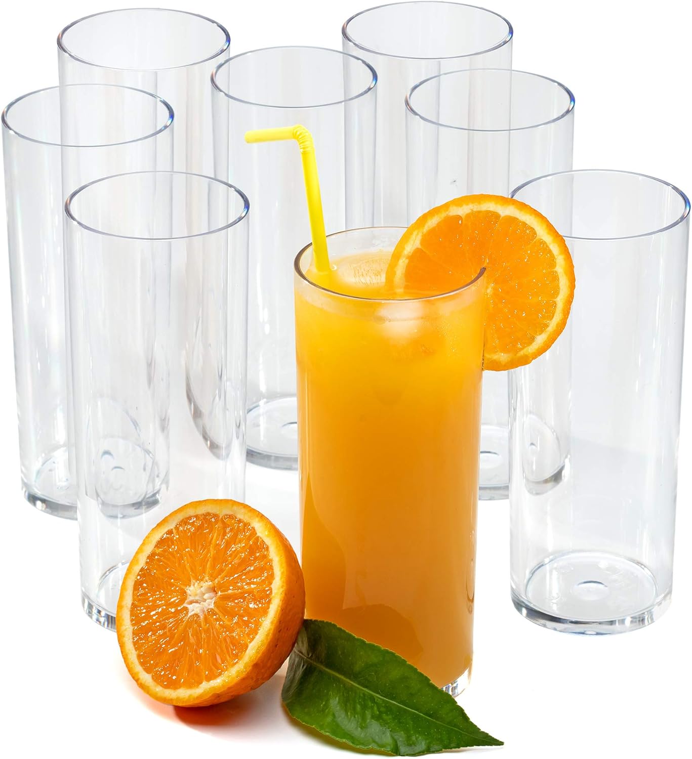 Juice Water Plastic Reusable Glasses Polycarbonate GlassLike Plastic