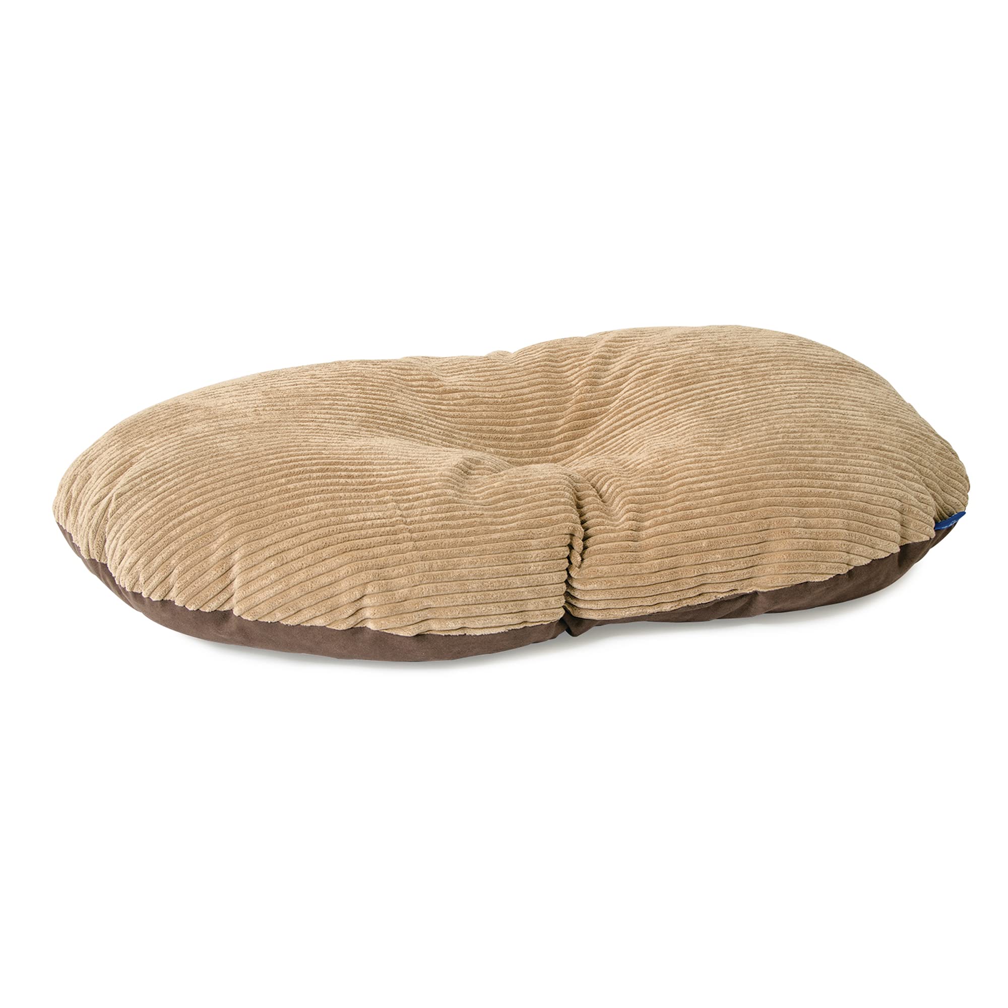 Ancol Timberwolf Sleepy Paws Oval Dog Bed Cushion - Beige Luxurious Plush and Faux Suede Reversible Pet Sleeping Mat - 60 x 50cm