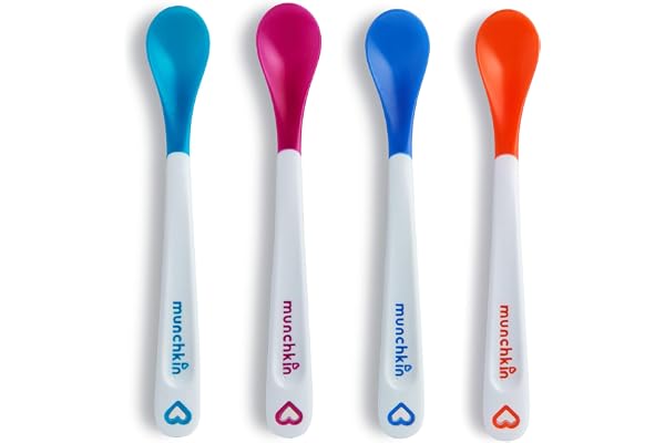 Munchkin White Hot Safety Baby Spoons, BPA Free, 4 Pack, Polypropylene